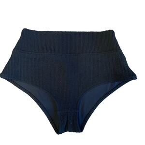 Pink Victoria's Secret High Waisted Bikini Bottom Sz S Black Textured